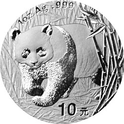 2001年1oz熊貓銀幣