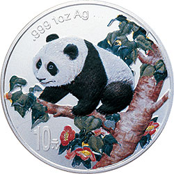 1998年1oz熊貓彩色銀幣