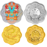2024中國生肖甲辰（龍）梅花形金銀幣套（15克金幣+30克銀幣）