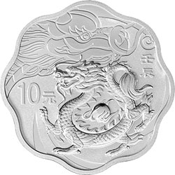 2012中國壬辰（龍）年1盎司梅花形銀質紀念幣
